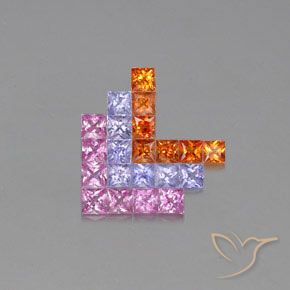 Shop natural 3.22ct Multicolore Saphir gems, Carré, from Tanzanie at GemSelect. In stock, global shipping!