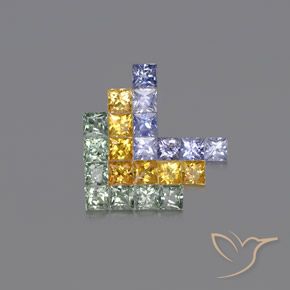 Achetez naturel 2,76ct multicolore saphir gems, carré, en provenance tanzanie chez gemselect. en stock, livraison internationale!