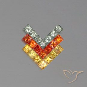 2.79ctw Naturel Multicolore Saphir, Carré, VVS-VS