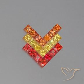 2.55ctw Naturel Multicolore Saphir, Carré, VVS-VS