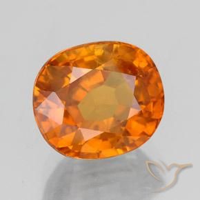 Saphir Orange vif naturelle ovale, 3.23 ct, SI