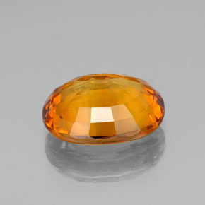 Saphir orange foncé naturelle coupe ovale, 3,29 ct, VS