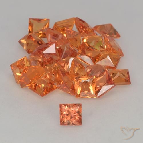 3.64ctw Naturel Ambre orange Saphir, Carré, VVS-VS, Photo A
