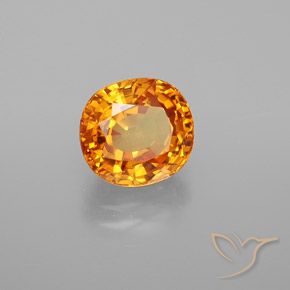 Saphir Orange vif naturelle ovale, 3.16 ct, VS-SI