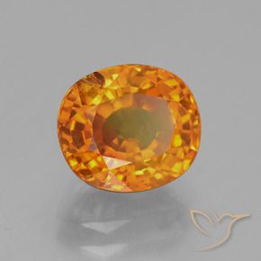 Saphir Orange vif naturelle ovale, 3.06 ct, VS-SI