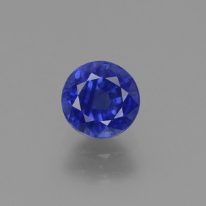 Saphir Bleu foncé naturelle Coupe roude, 0.80 ct, VS