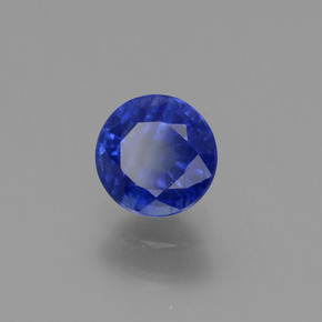 Saphir Bleu foncé naturelle Coupe roude, 0.80 ct, VS