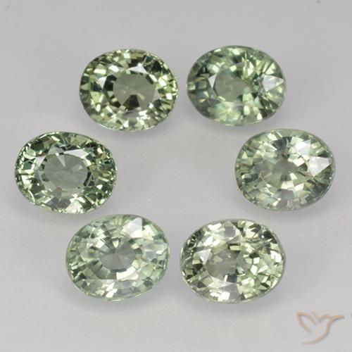 4.06ctw Naturel Medium Light Green Saphir, ovale, VVS-VS