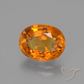 Saphir Orange foncé naturelle ovale, 3.65 ct, VS-SI