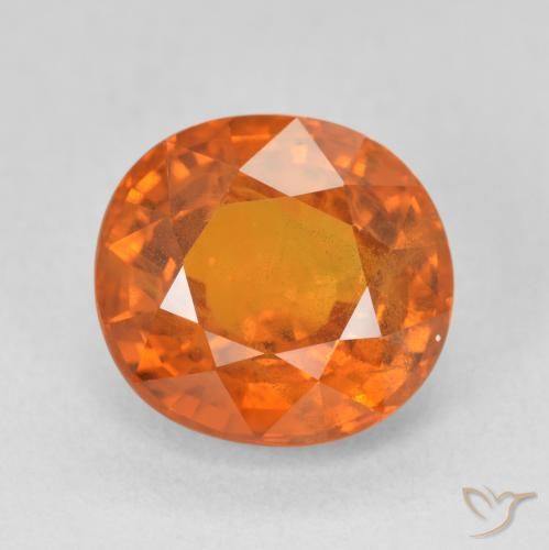 7.50ct Naturel Orange foncé Saphir, ovale, SI