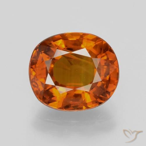 4.98ct Naturel Orange feu Saphir, ovale, VS-SI