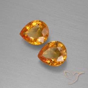 Shop natural 1.40ct Abricot orange Saphir gems, En forme de poire, from Tanzanie at GemSelect. In stock, global shipping!