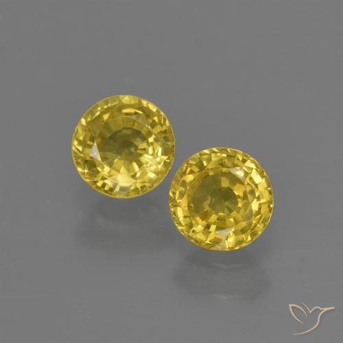 0.93ctw Naturel Jaune moyen Saphir, Tour, VS