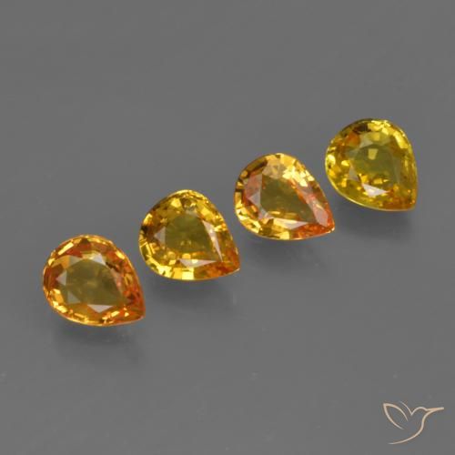 2.26ctw Naturel Orange Doré Saphir, En forme de poire, VS