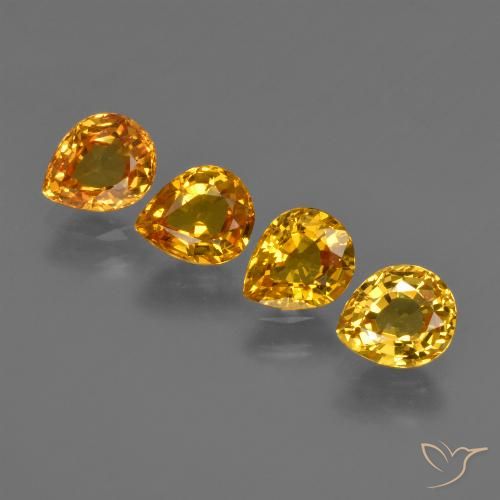 2.70ctw Naturel Orange moyen Saphir, En forme de poire, VS