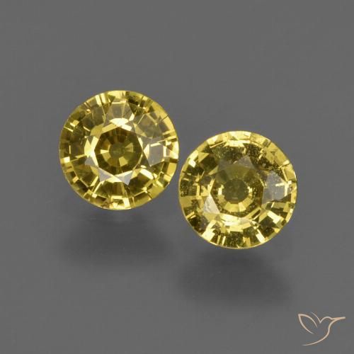 0.79ctw Naturel Jaune automnal Saphir, Tour, VS