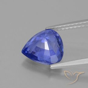 Saphir Violet foncé Bleu naturelle En forme de poire, 2.27 ct, VS