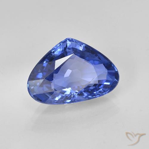 Saphir Bleu Barbeau naturelle En forme de poire, 5.40 ct, VVS-VS