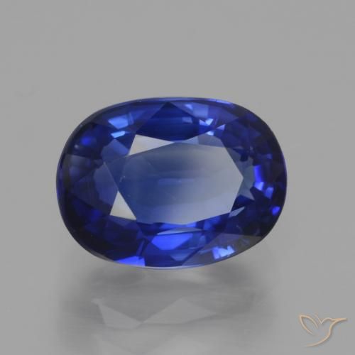 Saphir Bleu royal naturelle ovale, 3.34 ct, VS