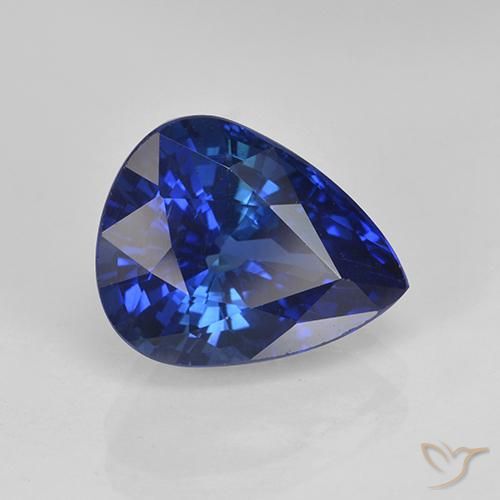 Saphir Bleu royal naturelle En forme de poire, 4.46 ct, VS