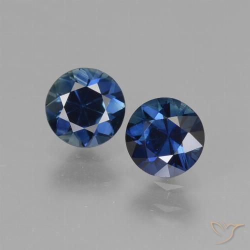 Achetez naturel 1.30ct Bleu minuit Saphir gems, Coupe roude, En provenance Madagascar chez GemSelect. En stock, livraison internationale!