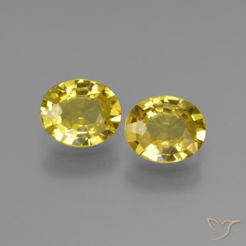 1.31ctw Naturel Jaune moyen Saphir, ovale, VVS-VS