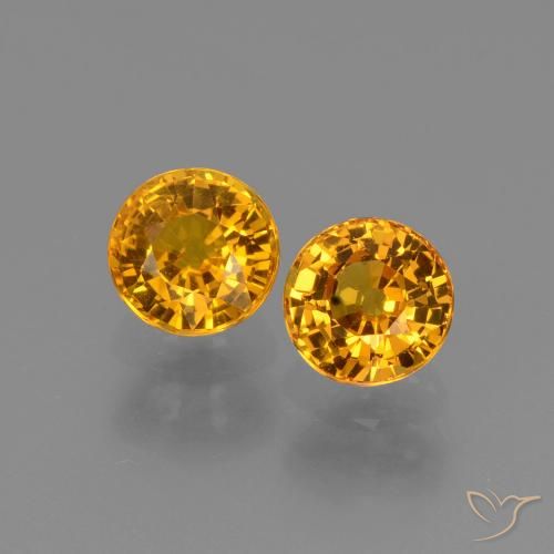 1.36ctw Naturel Or orange foncé Saphir, Tour, VS