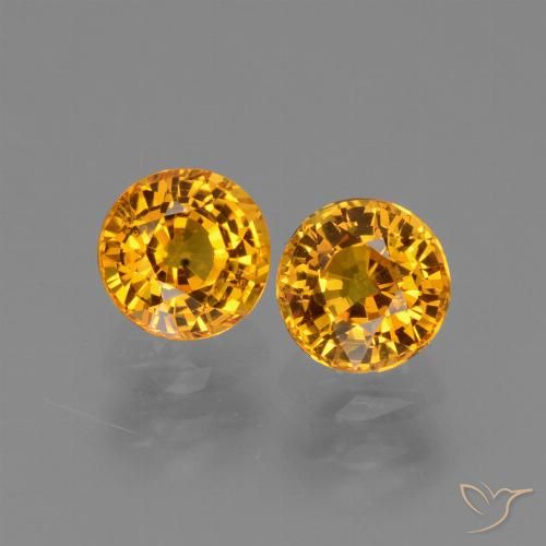 1.56ctw Naturel Or-orange moyen Saphir, Tour, VS