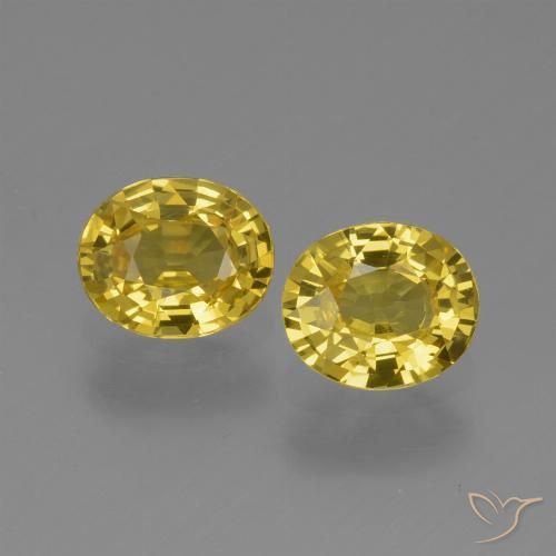 1.41ctw Naturel Jaune moyen Saphir, ovale, VVS