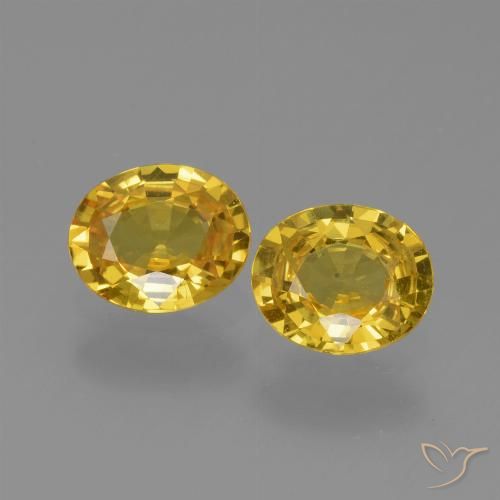1.34ctw Naturel Jaune foncé Saphir, ovale, VVS-VS