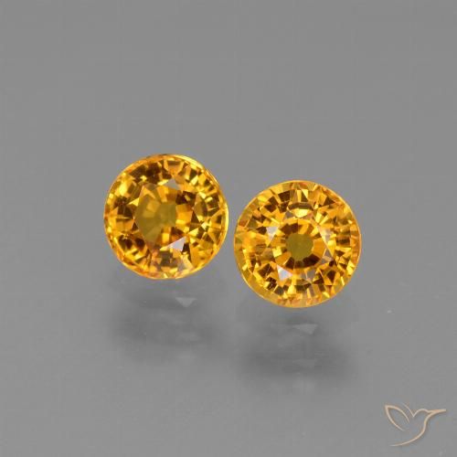 1.38ctw Naturel Or orange foncé Saphir, Tour, VS