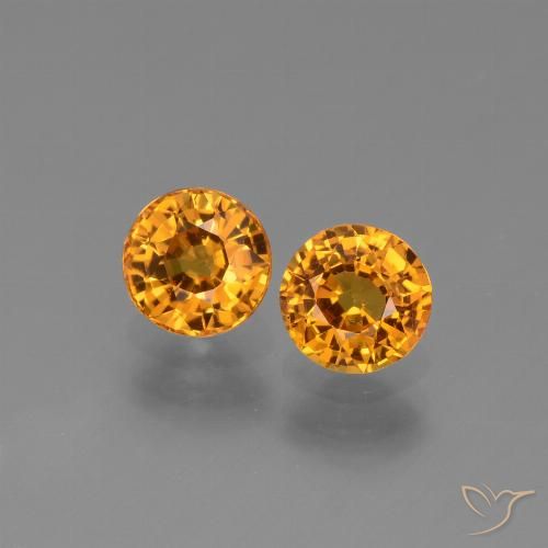 1.27ctw Naturel Or orange foncé Saphir, Tour, VS
