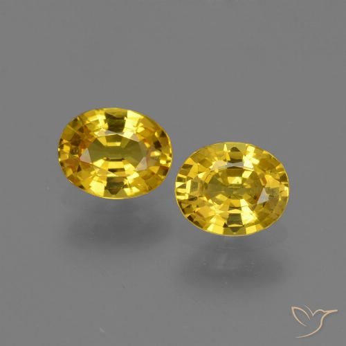 1.43ctw Naturel Jaune miel Saphir, ovale, VVS-VS