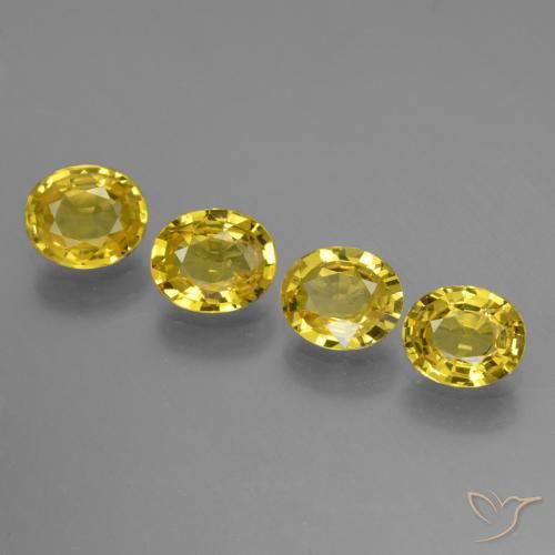 2.94ctw Naturel Jaune moyen Saphir, ovale, VVS-VS