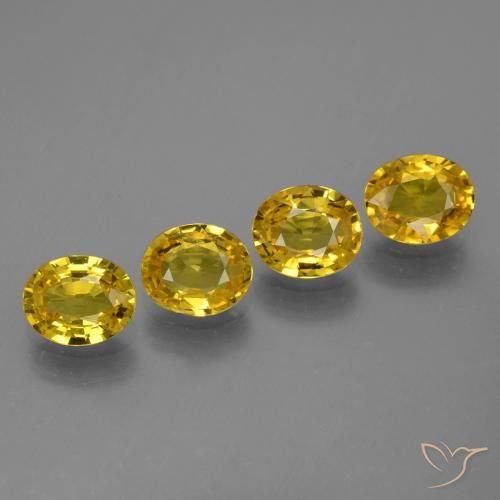 2.92ctw Naturel Jaune moyen Saphir, ovale, VVS-VS