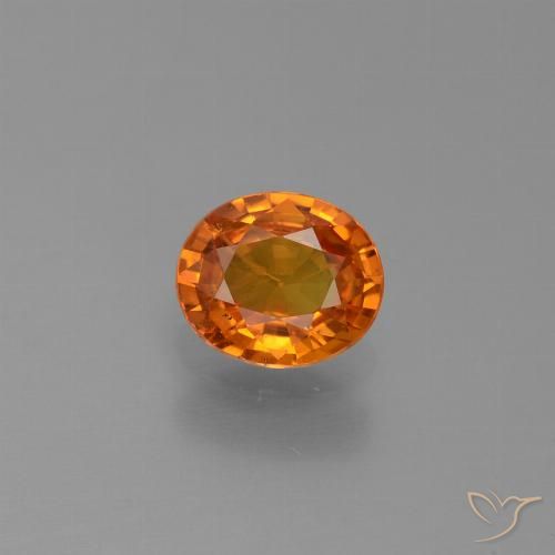 0.74ct Naturel Orange foncé Saphir, ovale, VS