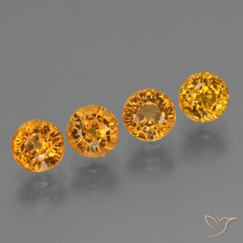 2.92ctw Naturel Or orange foncé Saphir, Tour, VVS-VS
