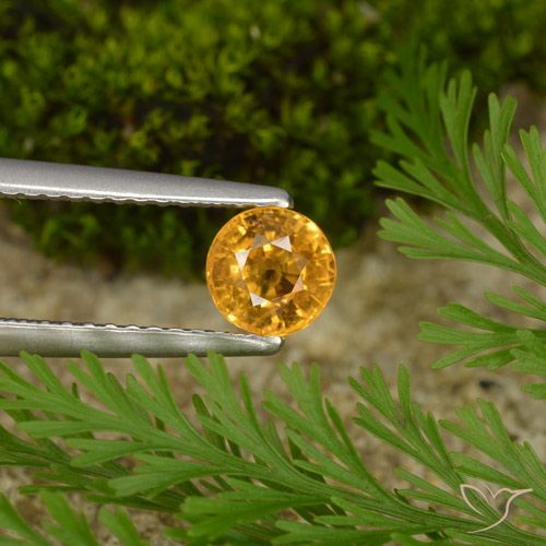 0.73ct Naturel Doré-orange foncé Saphir, Tour, VS