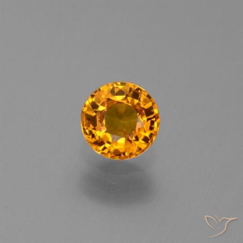 0.67ct Naturel Or orange foncé Saphir, Tour, VS