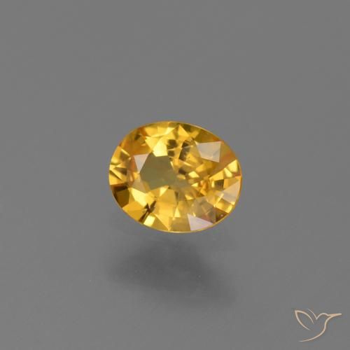 Saphir Doré foncé naturelle ovale, 0.68 ct, VS