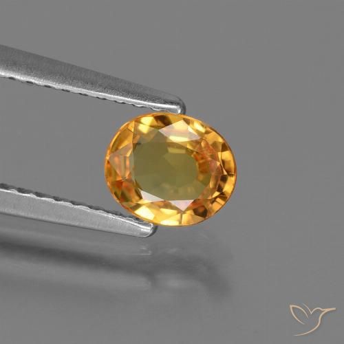0.73ct Naturel Doré-orange foncé Saphir, ovale, VS