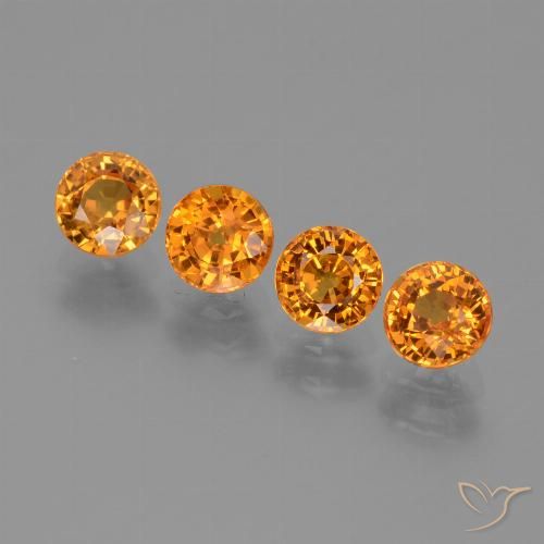 2.94ctw Naturel Orange moyen Saphir, Tour, VVS-VS