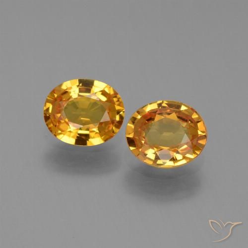 1.26ctw Naturel Or-orange moyen Saphir, ovale, VVS-VS