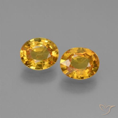 1.40ctw Naturel Orange doré profond Saphir, ovale, VS
