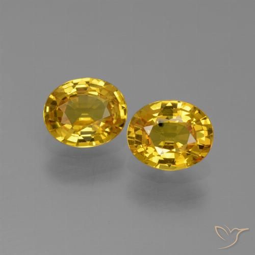 1.52ctw Naturel Jaune foncé Saphir, ovale, VS