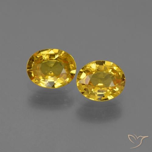 1.30ctw Naturel Jaune foncé Saphir, ovale, VVS-VS
