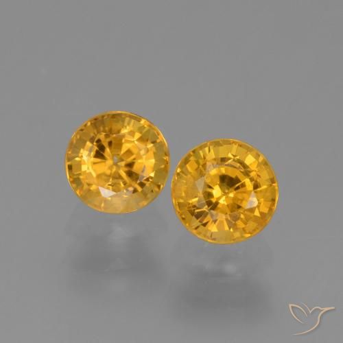 1.38ctw Naturel Orange doré profond Saphir, Tour, VS-SI