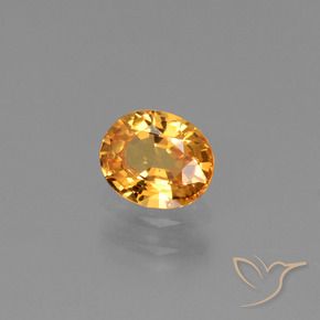 Saphir Orange-or naturelle ovale, 0.79 ct, VS