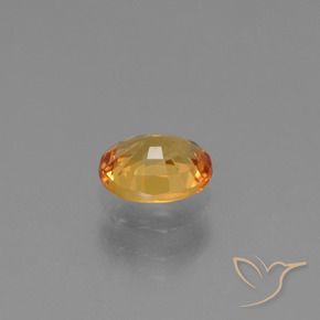 Saphir Orange-or naturelle ovale, 0.79 ct, VS