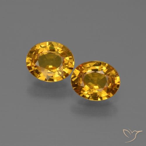 1.32ctw Naturel Or-orange moyen Saphir, ovale, VS